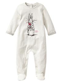Peter Rabbit graphic footed one-piece