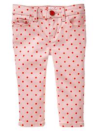 Colored dot skimmer jeans