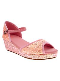 Glitter wedge sandals
