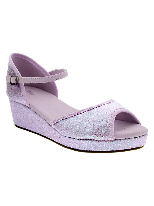 View large product image 1 of 1. Glitter wedge sandals