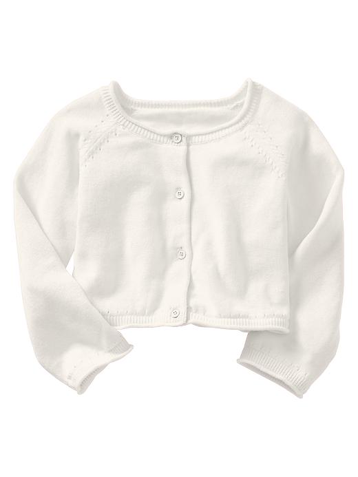 View large product image 1 of 1. Pointelle-trim cardigan