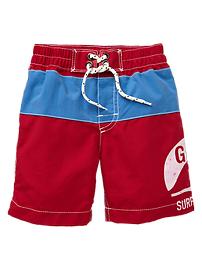 Colorblock logo swim trunks