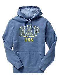 Stitched arch logo hoodie