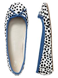 Dot calf hair ballet flats