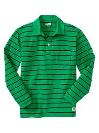 Long-sleeve striped polo