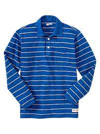 Long-sleeve striped polo