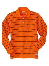 Long-sleeve striped polo