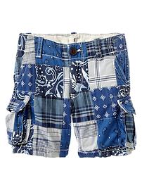 Patchwork cargo shorts