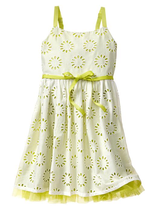 View large product image 1 of 1. Neon eyelet dress