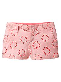 Circular eyelet shorts