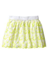 Scalloped trim eyelet skirt