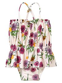 Floral peplum one-piece
