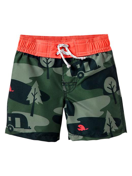 Image number 1 showing, Camo swim trunks