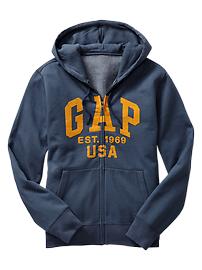 Flock arch logo zip hoodie