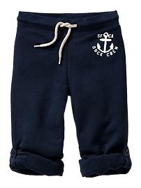 Roll-up terry pants
