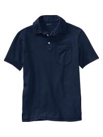 Short-sleeve garment-dyed polo
