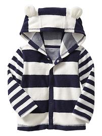 Multi-striped terry hoodie