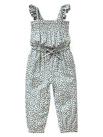 Printed smocked romper