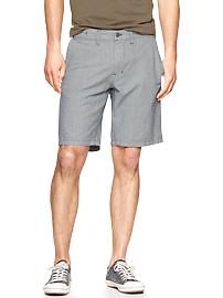 Flat front pinstripe shorts