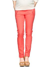 Demi panel skinny mini khakis