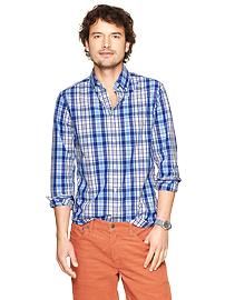 Lived-in wash multi plaid shirt