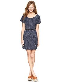 Printed flutter-sleeve dress