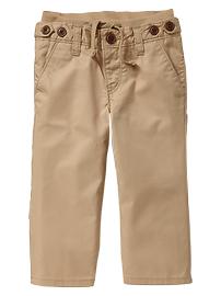 Flat-front twill pants