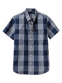 Lived-in wash contrast plaid shirt