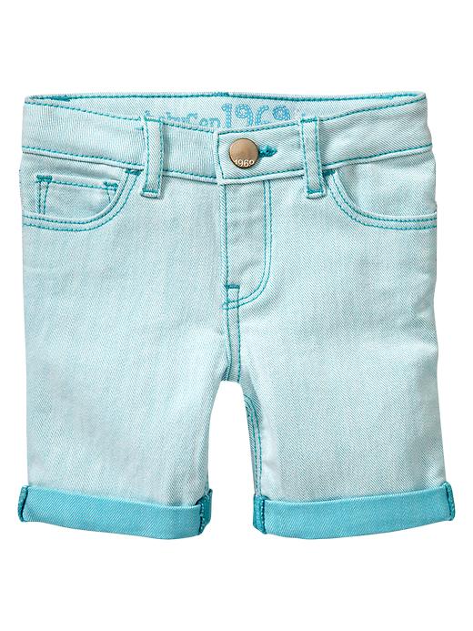 Image number 1 showing, Blue weft Bermuda shorts