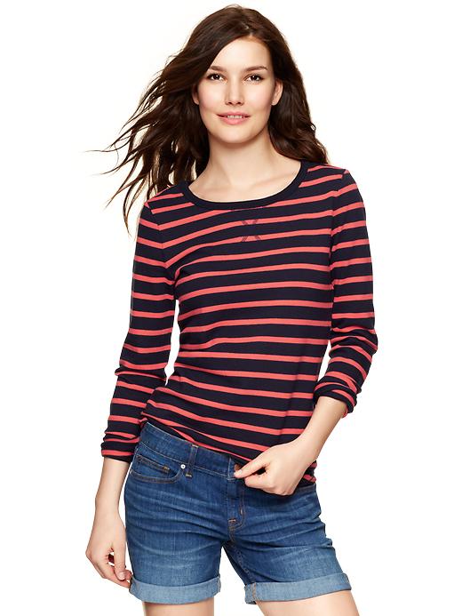 View large product image 1 of 1. Harbor jersey striped top