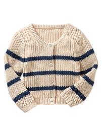Striped garter-stitch cardigan