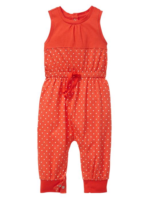 View large product image 1 of 1. Empire dot one-piece