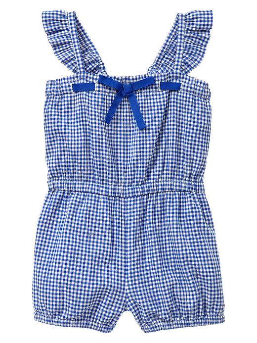 View large product image 1 of 1. Gingham romper