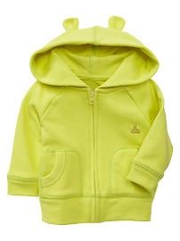 Neon bear zip hoodie
