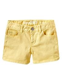 Shortie yellow denim shorts