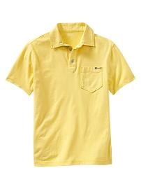 Short-sleeve garment-dyed polo