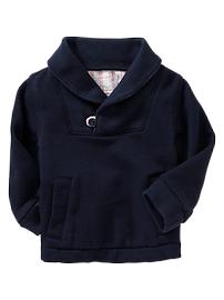 Terry shawl-collar pullover