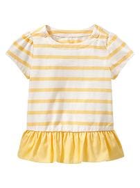 Woven striped button top