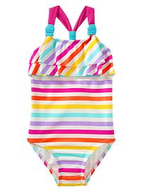 Striped racerback one-piece