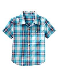 Plaid popover shirt
