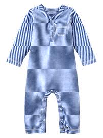 Blue striped one-piece