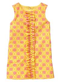 Ruffle print shift dress