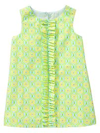 Ruffle print shift dress