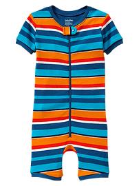 Striped sleep zip romper