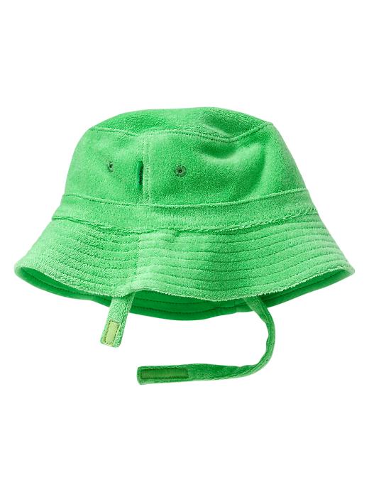 View large product image 1 of 1. Green French terry bucket hat