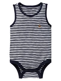 Thin striped tank bodysuit