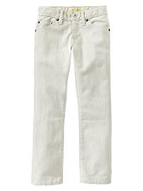 Black fill straight jeans (white wash)