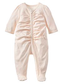 Polka dot footed one-piece