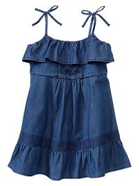 Chambray ruffle dress