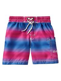 Ombre stripe swim trunks